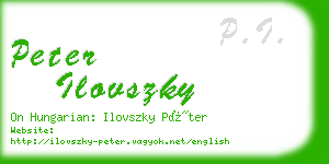 peter ilovszky business card